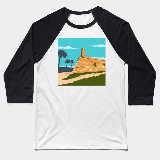 Fort Marion St. Augustine WPA Baseball T-Shirt by retrovectors